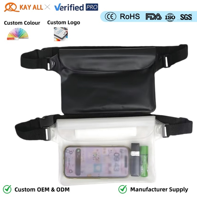 Custom PVC Waist Bag Waterproof Crossbody Pouch with Zipper Strap Dry Bag for Phone Outdoor Travel & Sport Floating Accessory