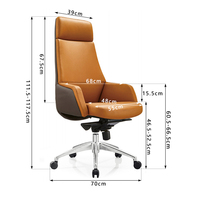 Chaise de bureau de direction en cuir PU, design ergonomique moderne pour manager, PDG, patron