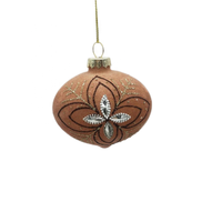 Vente directe d'usine, ornements de Noël en verre soufflé à la main de luxe, couleur nude, imprimés en flocage, 3 couleurs, 8 cm, décoration de la maison