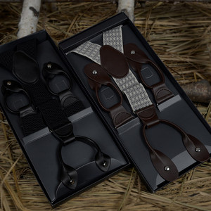 Bretelles élastiques pour hommes, style rétro britannique, à clipser, en Y, réglables pour pantalon - Product Image 2