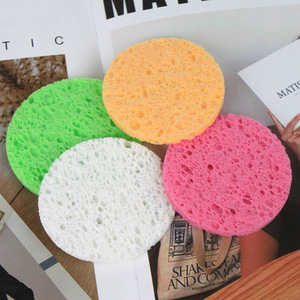 Facial Cleansing <b>Sponge</b> Round Wood Pulp Cotton 70*8mm For Face And Body <b>Exfoliating</b> Tools - Product Image 3