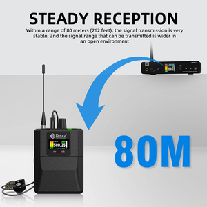 Système de monitoring intra-auriculaire sans fil Debra Stereo, émetteur UHF, récepteur métallique, IEM sans fil, musiciens, spectacles sur scène, guitaristes - Product Image 4