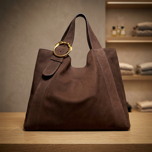BS INTERNATIONAL Bolso de Mano de Cuero Genuino para Mujer, Diseño de Lujo, Color Marrón Pulido, Correa Cruzada Ecológica y Duradera, Cierre de Cremallera, 3L+ - Product Image 2