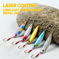 Promotion : Leurre métallique 7g-30g avec œil de poisson 3D réaliste et hameçon triple à plumes pour la pêche au saumon en lancer et jigging sur le bord du lac