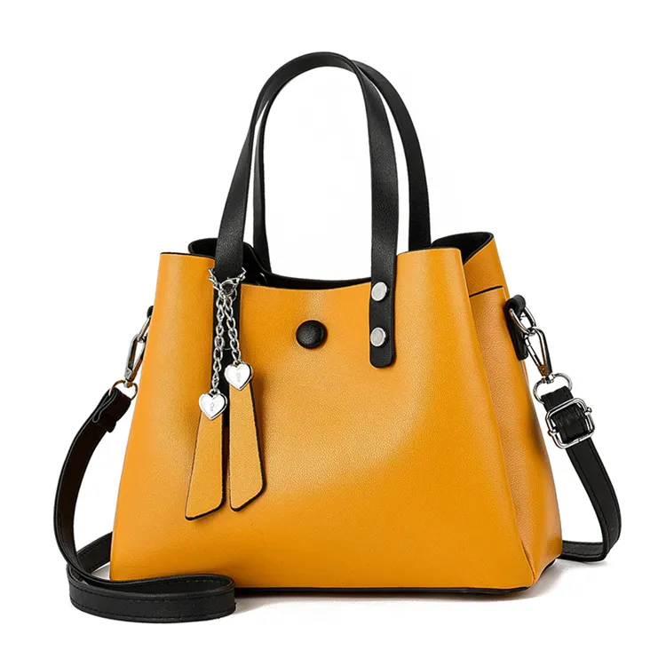 Women Yellow Handbag Leather Shoulder Bags for Women 2019 Large Capacity Cross body Bag High Quality Tote bolso para mujer