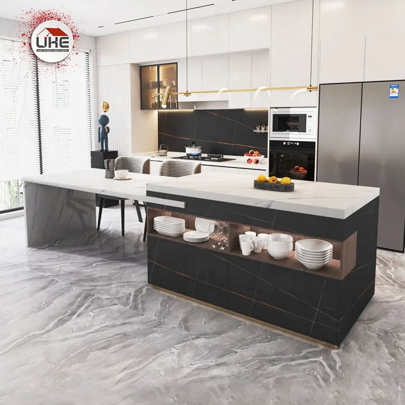 焼結石キッチンアイランドモジュラーデザインディナーテーブルバスルームホームキャビネットカウンタートップカスタマイズ可能な家具