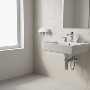 Parachoques ovalado de plástico de 13x7 mm, soporte para estante de baño montado en la pared, diseño minimalista, duradero, ahorro de espacio - Product Image 3