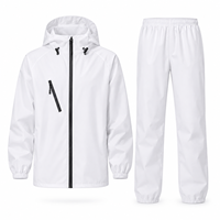 Ensemble imperméable et coupe-vent unisexe en PVC avec capuche, veste et pantalon réutilisables, léger, pour moto et escalade, en tissu Oxford