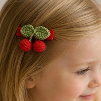 Schattige gehaakte fruit haarclips set meisjes watermeloen aardbei kersen haarspeldjes handgemaakte peuter haaraccessoires feest baby