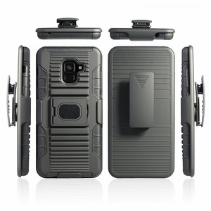 Custodia Ibrida Antiurto Rinforzata con Clip e Fondina per Samsung <span class=keywords><strong>Galaxy</strong></span> A7 <span class=keywords><strong>A8</strong></span> Plus 2018 - Product Image 1