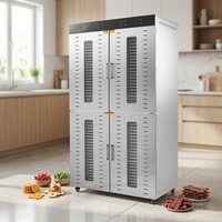80/96-laags roestvrijstalen dehydrator voor voedsel, 483L capaciteit, dubbele lade, slim paneel voor het drogen van fruit, groenten en vlees