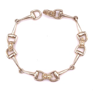 Wholesale Horseshoe Gold Plated Lover Charm Equestrian Horse Jewelry <strong>Snaffle</strong> Bit Link <strong>Bracelet</strong> for Women Girl - Product Image 1