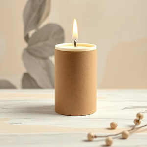 Boîte à bougie cylindrique en carton biodégradable imprimé personnalisé Tube en papier recyclable écologique emboutissage disparu - Product Image 1