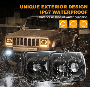 Phare LED carré 5x7 7x6, kit de phare LED pour camion 5x7 pouces, éclairage LED carré 5x7 pouces à faisceau haut/bas pour <span class=keywords><strong>Jeep</strong></span> <span class=keywords><strong>Cherokee</strong></span> <span class=keywords><strong>XJ</strong></span> Trucks - Product Image 3