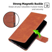 Étui portefeuille magnétique en cuir pour iPhone 17 Pro Max 16 15 14 avec emplacements pour cartes, coque de téléphone à rabat en cuir