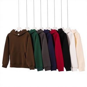 Sudadera con Capucha Vintage Gruesa de 480g para Invierno, Sudadera con Capucha de Forro Polar Grueso con Bolsillo y Mangas Raglán para Hombre y Mujer - Product Image 1