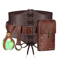 Sac banane en cuir PU style rétro gothique pour festival, imperméable, idéal pour Halloween, cosplay, Viking, LARP, TV et cinéma