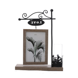Dropshipping 4x6 Picture Frames Christmas Wood Love Plants Photo With Glass Vase <b>Decorative</b> Hydroponic for Gifts - Product Image 1