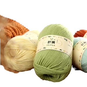 <span class=keywords><strong>Fil</strong></span> Fantaisie Mélangé <span class=keywords><strong>Coton</strong></span> et Laine Haute Ténacité Écologique Teint, Résistant à l'Abrasion pour Tricot Manuel, Tissage et Couture en Gros - Product Image 1