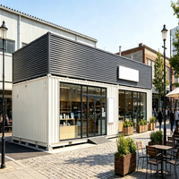 Kiosque commercial modulaire en conteneur de 20 pieds, café en conteneur, boutique éphémère, espace commercial préfabriqué, commerce portable, kiosque extérieur