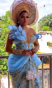 <span class=keywords><strong>Vestidos</strong></span> de Noche Aso Ebi Personalizados por el Fabricante <span class=keywords><strong>para</strong></span> Novias, Vestido de Novia Africano de Sirena <span class=keywords><strong>para</strong></span> Compromiso y <span class=keywords><strong>Boda</strong></span>, Personalizado - Product Image 3