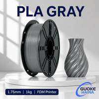 Filament PLA gris 1,75 mm, bobine de 1 kg, impression fluide pour imprimantes 3D FDM