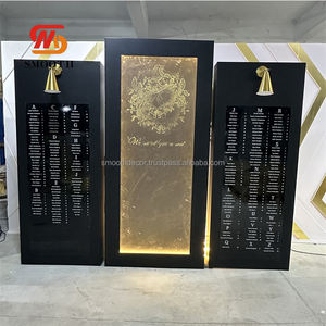 Panneau de fond carré en acrylique noir, lisse, durable, moderne, luxueux, personnalisable, pour décoration de mariage, panneau d'accueil - Product Image 5