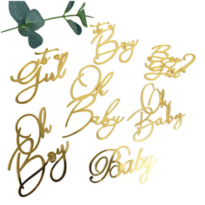 ชุดตกแต่งหน้าเค้กอะคริลิค รูปน้ำผึ้งและรสหวาน สำหรับงานเลี้ยงฉลองทารก ตกแต่งเค้กวันเกิด ตัวอักษร 3 มิติ สีทอง - Product Image 5