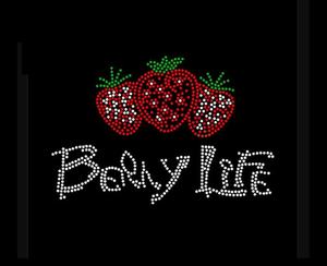 Strass di cristallo fragola trasferimento Bling ferro-su Patch per vestiti caldo stampa motivo motivo di vetro diamantato - Product Image 5
