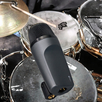 Microphone à condensateur cardioïde professionnel E602-II avec lumières LED, suppression du bruit en métal pour batterie, guitare et instruments de percussion