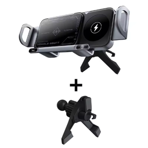 Carregador Sem Fio Magnético de 15W com Rotação de 360 Graus Adaptador Dobrável Suporte Inteligente para Montagem em Carro para iPhone Samsung Android - Product Image 1