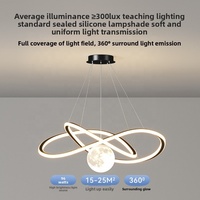 Lustre en fer pour salon et salle à manger, style moderne minimaliste nordique, en forme de lune, LED AC, trois couleurs, à intensité variable