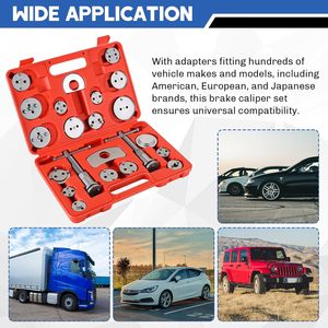 Chuyên Nghiệp 22Pcs Phổ Quát Phanh Caliper Gió Trở Lại Kit Phanh Dịch Vụ Công Cụ Phanh Caliper Nén Công Cụ Caliper Piston Công Cụ - Product Image 5