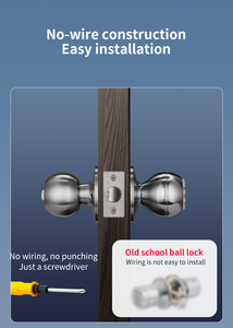 Cerradura Inteligente Redonda sin Llave con Control de Huella Dactilar de Fácil Instalación para Puertas de Aluminio y Madera, Material de Aleación de Aluminio - Product Image 5