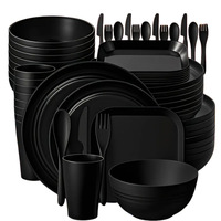 Ensemble de bols en plastique PP peints à la main, résistants aux micro-ondes, incassables, design moderne et minimaliste, pour la maison, les étudiants et les fêtes, 4/8 pièces