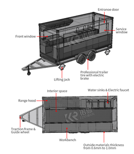 2025 Mobile Foodtruck Fast Food Trailers Fully Equipped Mobile Bbq Food Truck With Full <b>Kitchen</b> for <b>Sale</b> - Product Image 4