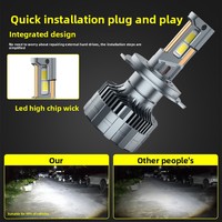 Faros LED para Auto, H7 H4 Súper Brillantes de Alta Potencia, Decodificados, Conexión Directa, Integrados, Luz Alta y Baja, Lámpara Modificada