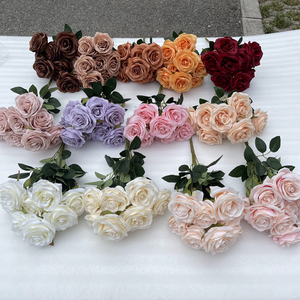 Giá Rẻ Nhân Tạo Giả Nhựa Hoa Duy Nhất <span class=keywords><strong>Rose</strong></span> Mix Màu Hoa Hồng Đỏ Hoa - Product Image 1