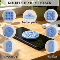 Support de téléphone en silicone, accessoires sensoriels anti-stress, modules interchangeables, texture bulle tourbillonnante et chevron, pour l'anxiété et la concentration des adultes