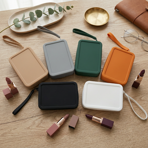 Pochette Quadrata Personalizzata con Cerniera, Portamonete Cosmetico in Silicone, Custodia per Rossetto, Mini <span class=keywords><strong>Trousse</strong></span> Maquillage in Silicone, Borsa a Tracolla - Product Image 4