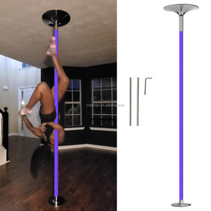 Poteau de danse en silicone violet, poteau de danse portable pour débutant professionnel, poteaux de strip-teaseuse de bar de club de fête à domicile - Product Image 3
