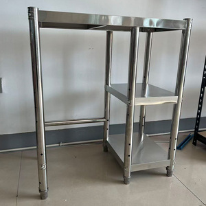 Stainless Steel Adjustable Shelving Unit Three Tier <b>Storage</b> <b>Rack</b> For <b>Kitchen</b> Warehouse Cold <b>Storage</b> Basement - Product Image 1