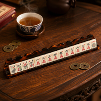 Ensemble de 4 repousseurs de tuiles de mahjong en acrylique écaille de tortue de 20 pouces, style luxe moderne, règle de repousseur de tuiles de mahjong américain pour l'organisation des tuiles de jeu de table