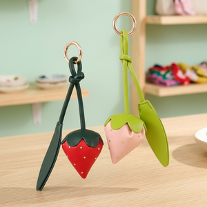 PU Cotton-Filled Cute Ball Pendant Accessories Simple Fashion Bag Pendant Key <b>Ring</b> Decoration Keychain with Alloy and Die-Cut - Product Image 3