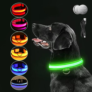 Collier lumineux pour animaux de compagnie personnalisé à LED, multi-tailles, étanche IPX4/IPX7, rechargeable, collier de sécurité pour chien à LED pour la nuit - Product Image 1