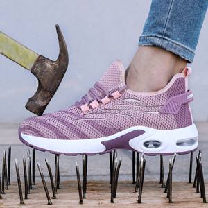 GUYISA <span class=keywords><strong>scarpe</strong></span> di sicurezza da lavoro da <span class=keywords><strong>donna</strong></span> resistente Anti-foratura traspirante in Mesh antiscivolo ammortizzato leggero protezione del piede in PU - Product Image 2