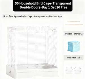 Gabbie per Uccelli <span class=keywords><strong>Decorative</strong></span> di Lusso Stile Villa a Fili Orizzontali per Uccelli Pappagalli Piccioni Classiche in Ferro con Bottone in Plastica Solide Calde e Traspiranti - Product Image 6