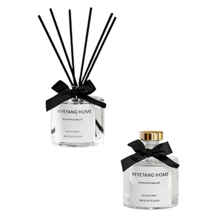 Difusor de Aromas de Vidrio Transparente de Lujo, 120 ml, con Lazo Negro, Decoración para el Hogar, Fragancia para Habitaciones, Set de Regalo, Hotel, Spa - Product Image 6