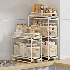 Organizzatore Estraibile per Armadio con Logo Personalizzato, Cassetto Scorrevole <span class=keywords><strong>Sottolavello</strong></span> in Acciaio al Carbonio Resistente, Scaffale Portaoggetti da <span class=keywords><strong>Cucina</strong></span> OEM - Product Image 4