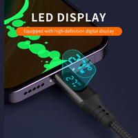 Câble de charge rapide 2 en 1 3A 27W PD avec affichage LED intelligent, USB Type C vers L pour téléphone, tablette et ordinateur portable